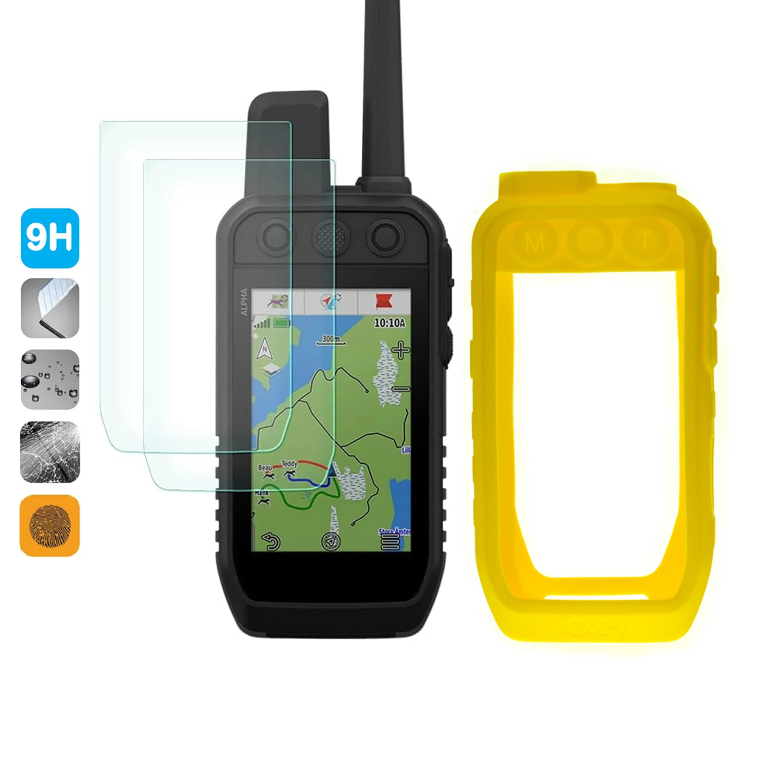 

Защитный чехол + 2 шт., защитная пленка из закаленного стекла 9H для Garmin Alpha 300i 300 200i 200, аксессуары для портативных GPS