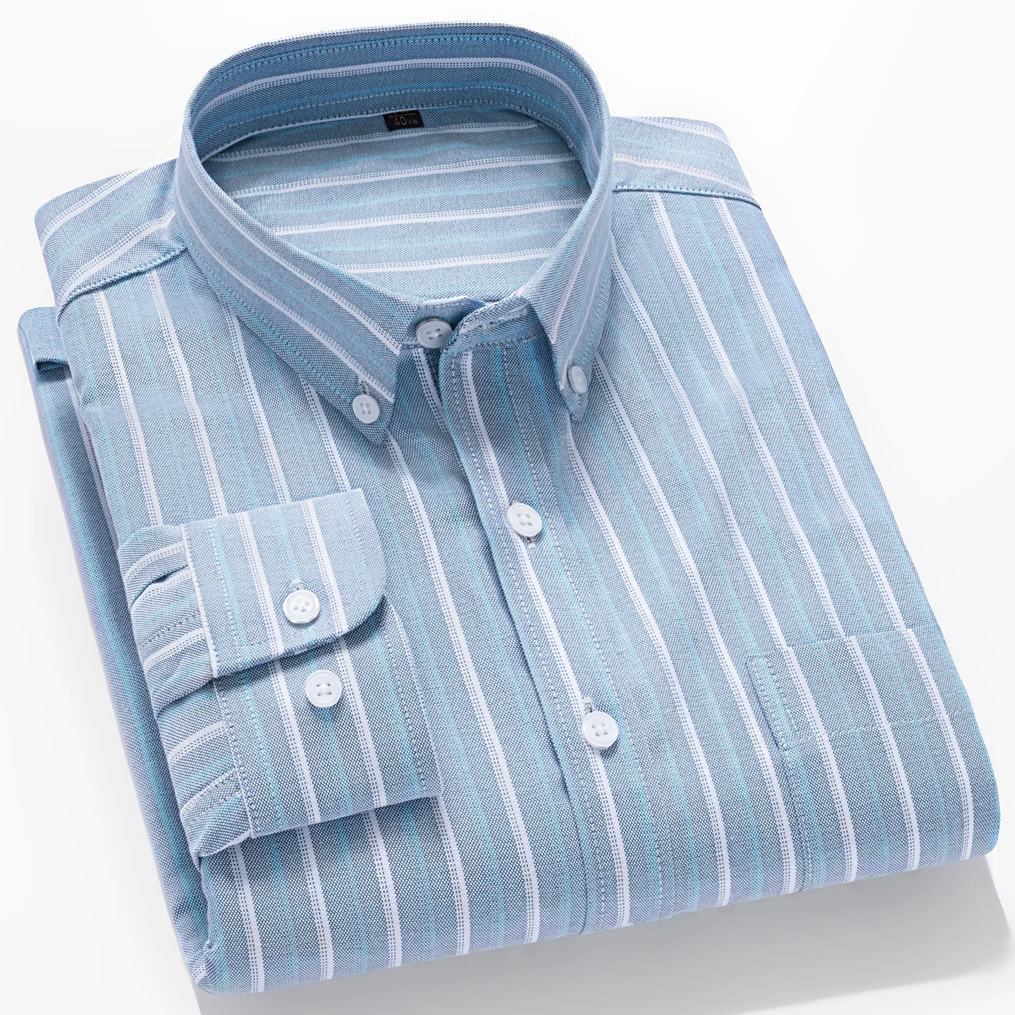 Herren Oxford-Hemden Langarm Neues Design Hochwertige Streifen 100% Baumwolle Regular Fit Business Button-Down Herrenhemd S-5XL