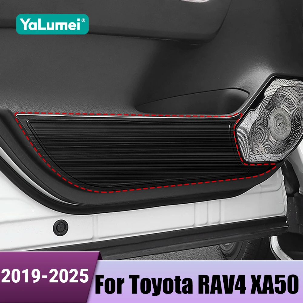 Edelstahl Autotür Anti Kick Pad Trim Abdeckung Aufkleber für Toyota RAV4 XA50 2019 2020 2021 2022 2023 2024 Hybrid Zubehör
