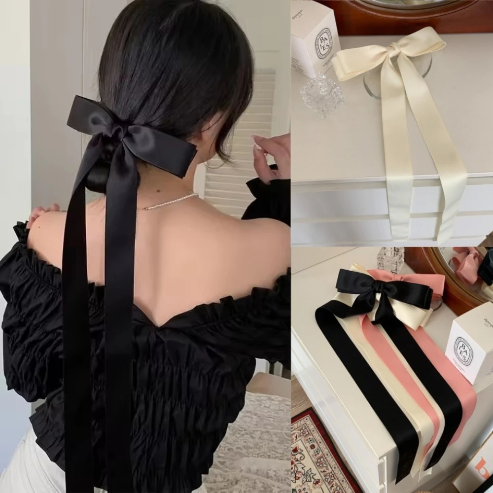 Pasador de Pelo con Lazo Grande para Niñas, Estilo Ballet, con Cinta, Clip de Resorte, Accesorios para el Cabello