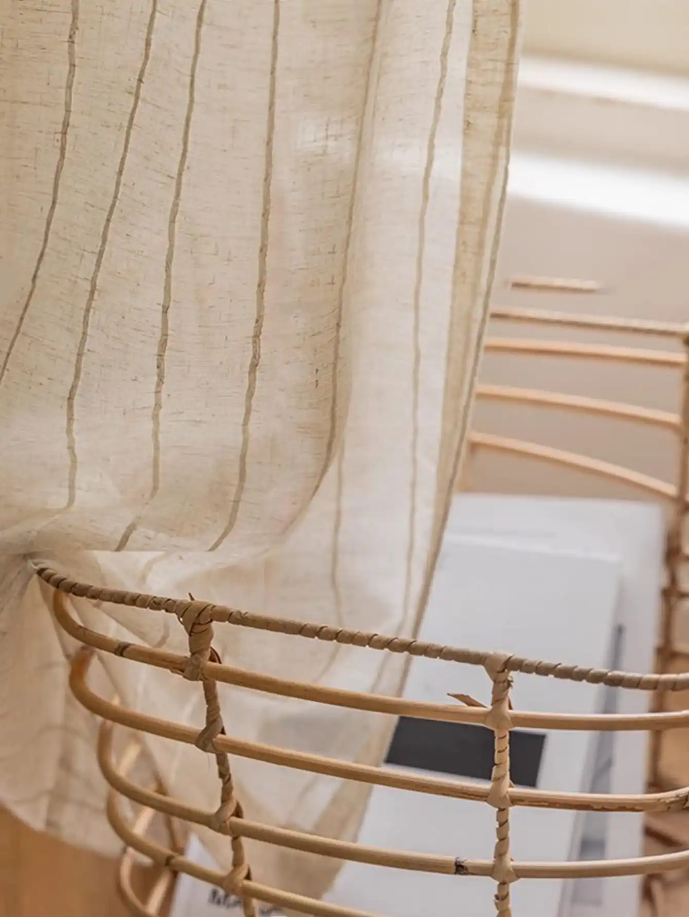 Japanese Zen style translucent and non translucent linen style gauze curtain