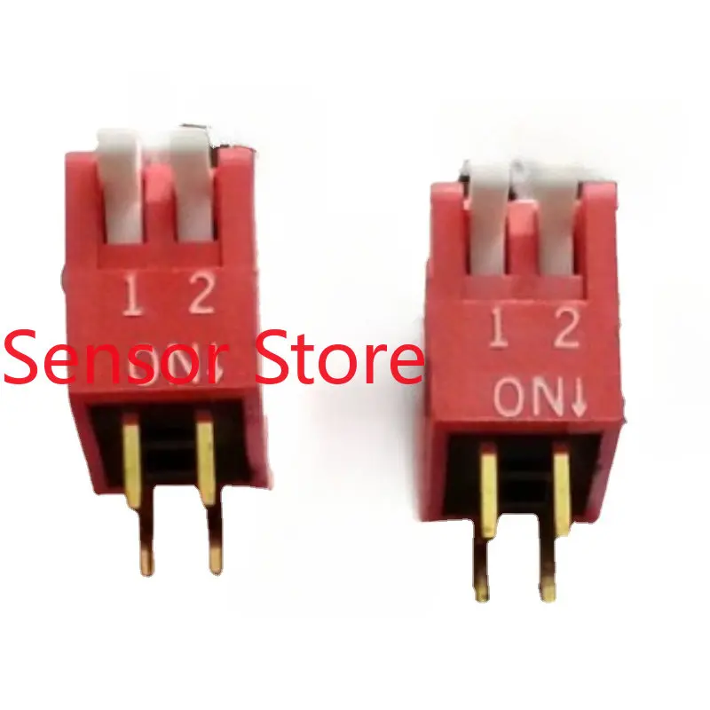 

10PCS DIP 2P Side Dial Keyboard Type 2-position Code Removal Switch With A Pin Distance Of 2.54MM, Red Gold-plated