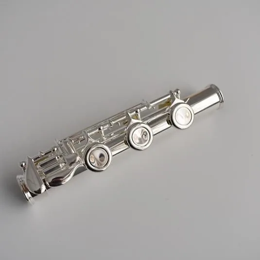 Custom Flute Accessories 17-Hole Two-Section Lower C Tailpiece 16-Hole Two-Section B Tailpiece Sterling Silver Plated