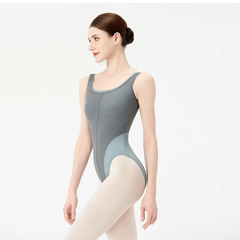 Nieuwe Vrouwen Ballet Turnpakje Dubbele Mesh Snijden Gymnastiek Turnpakje Meisjes Stretch Ballet Bodysuit Volwassen Dans Kostuums Yoga Jumpsuit