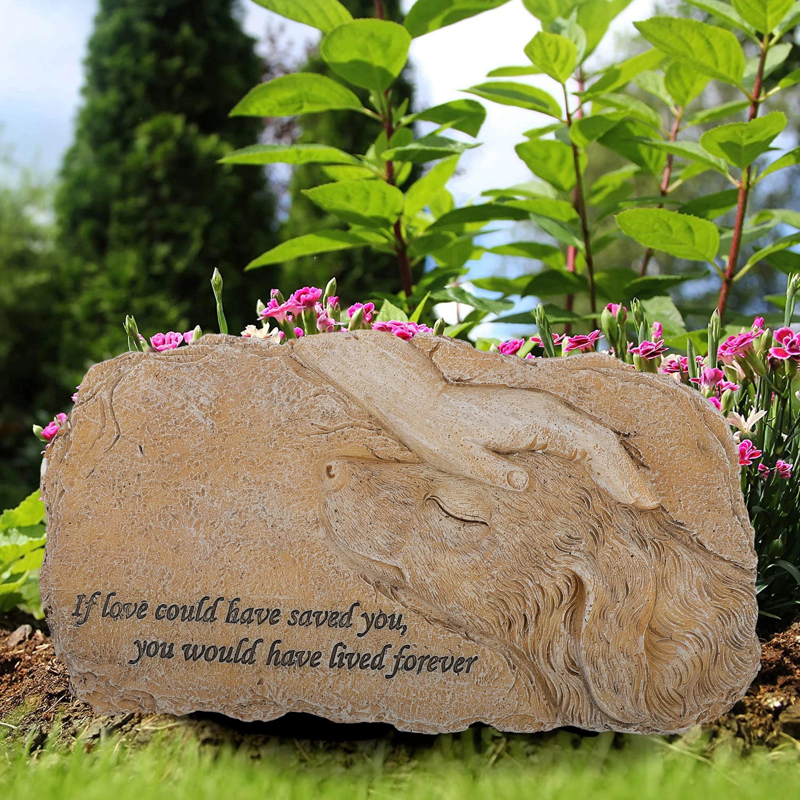 

1 pc Pet Gravestone Memorial Statue Dog Cat Bereavement Tribute Stone Durable Resin Waterproof Outdoor Indoor Use Pet Memorial