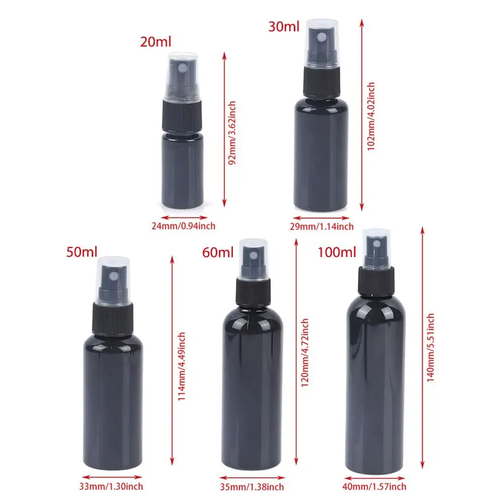 1Pcs Perfume Cosmetic Face Hydration Refillable Spray Bottle 20/30/50/60/100ml Travel Accessories Small Watering Can Black Empty