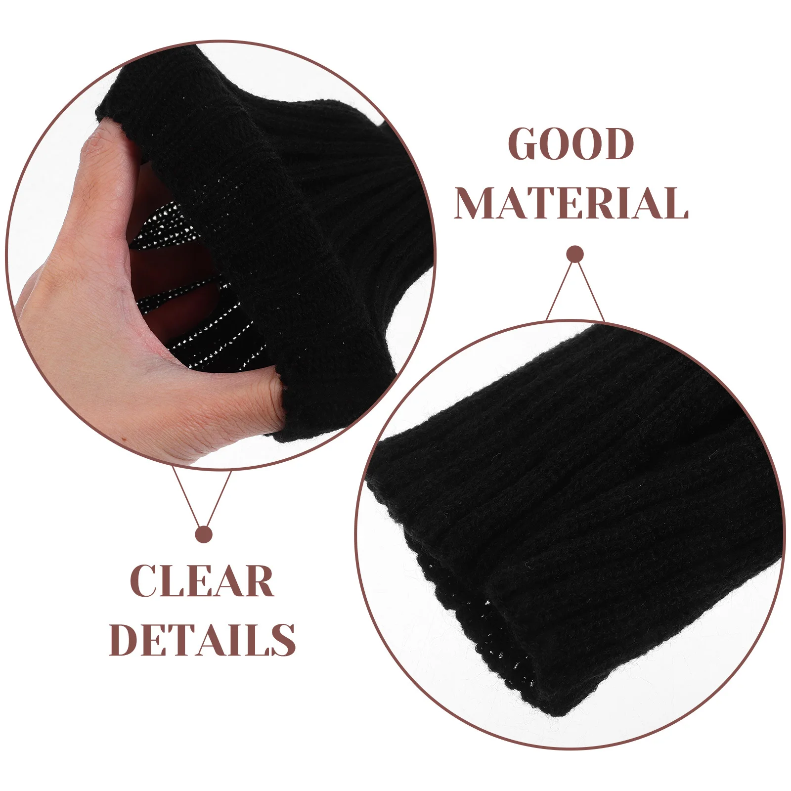 زوج واحد من قفازات دافئة بدون أصابع للنساء بأكمام طويلة متماسكة للذراع ناعمة ومريحة عالية المرونة بتصميم ثقب الإبهام مثالي للبرد #3