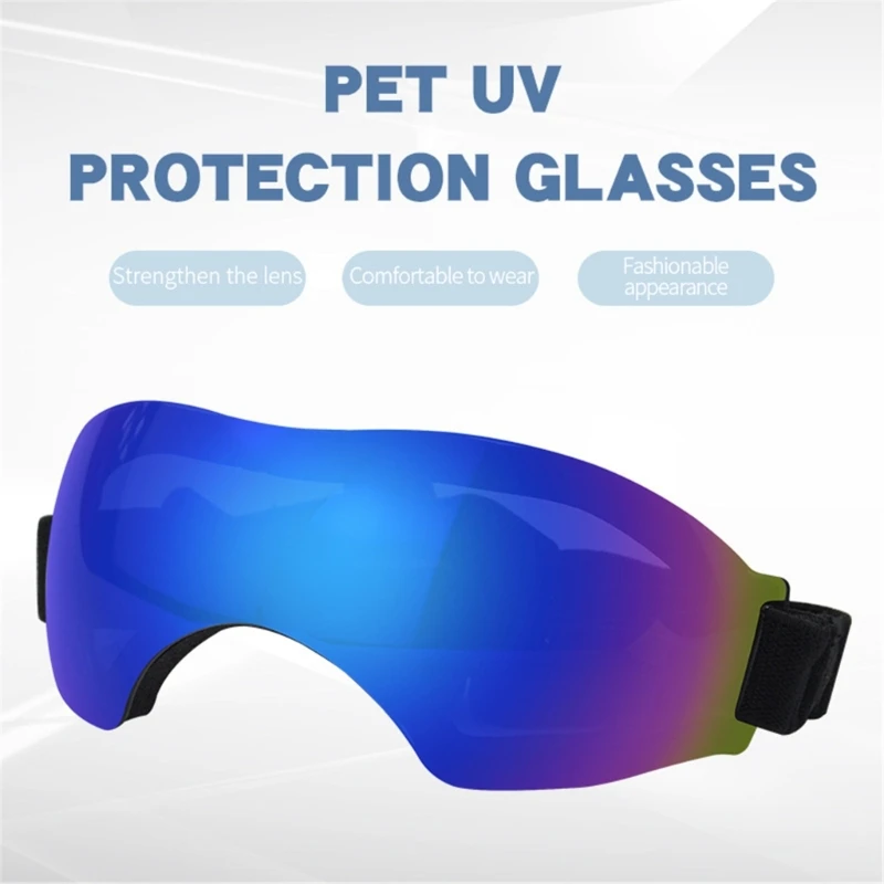 Anti-UV Dogs Sunglasses for Medium Small Dog Windproof Dogs Goggles Long Snout Dogs Eyewear Adjustable Strap Pet Goggles