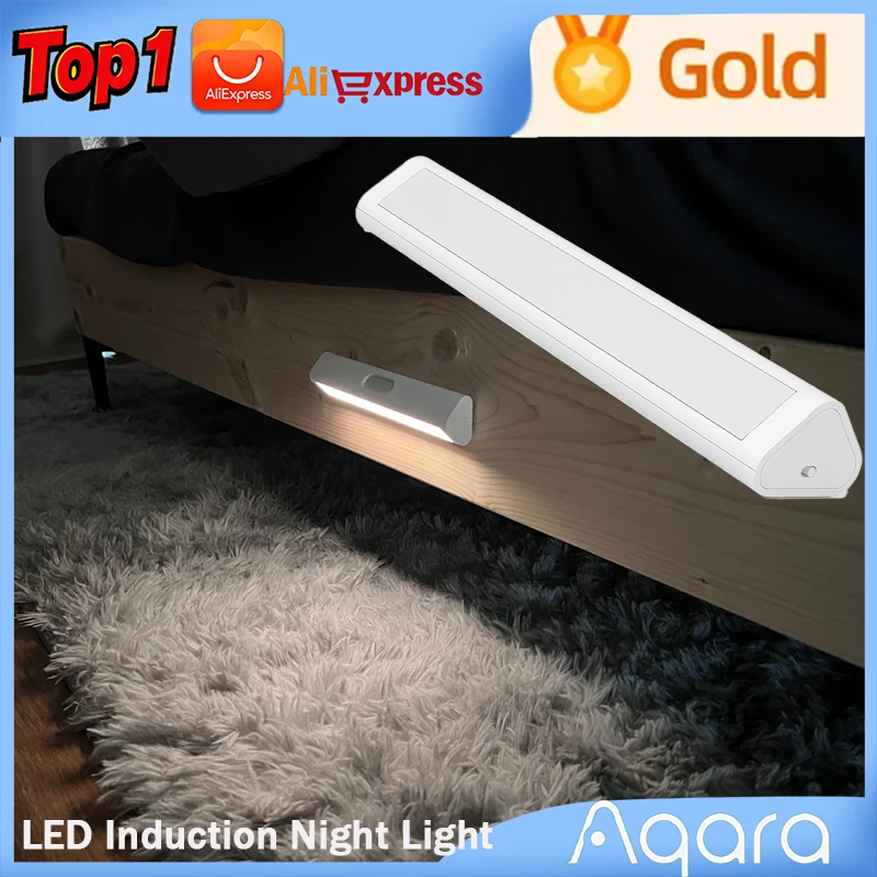 

Aqara Motion Sensor LED Bar Light Induction Night Light Portable Cordless Magnetic Cabinet Lamp for Kitchen Bedside Lighting