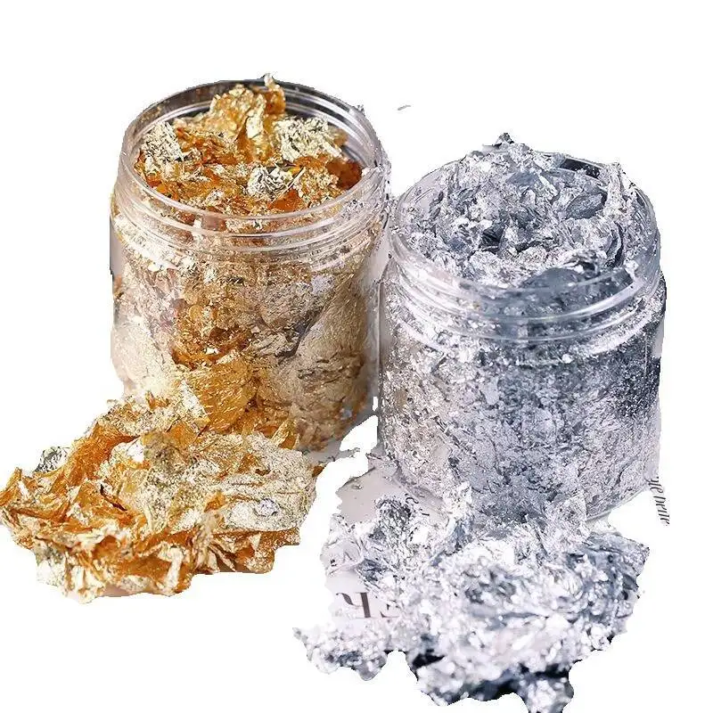 

Nail Art Gold Foil Paper, Silver Foil Paper, Epoxy Resin, Mahjong, Handmade Diy Decoration, Sealing Filling, Nail Art Mottling