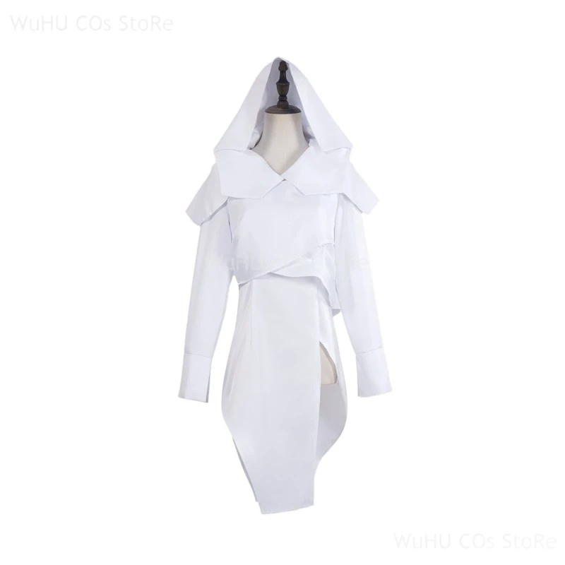 Anime LOL Arcane Season Mel Cosplay Costume Ring Ear Stud Noxus Mel Medarda Anime Cosplay White Slit Dress Costume