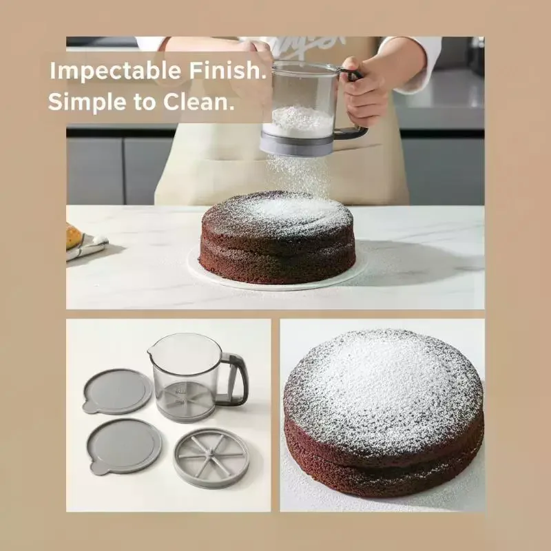 Semi-Automatic Flour Sifter With Hand Press Design Transparent Flour Sieve Non-stick Baking Tools Kitchen Gadgets Accessories