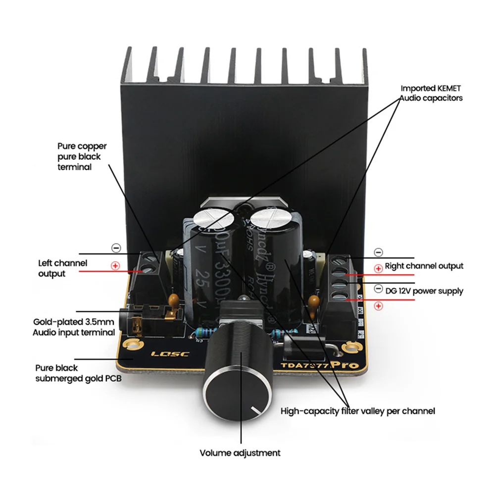 TDA7377 Dual Channel Audio Amplifier Board 35W*2 Stereo Power Amplifier Board for Car AMP Home Sound Theatre with case DIY Kits