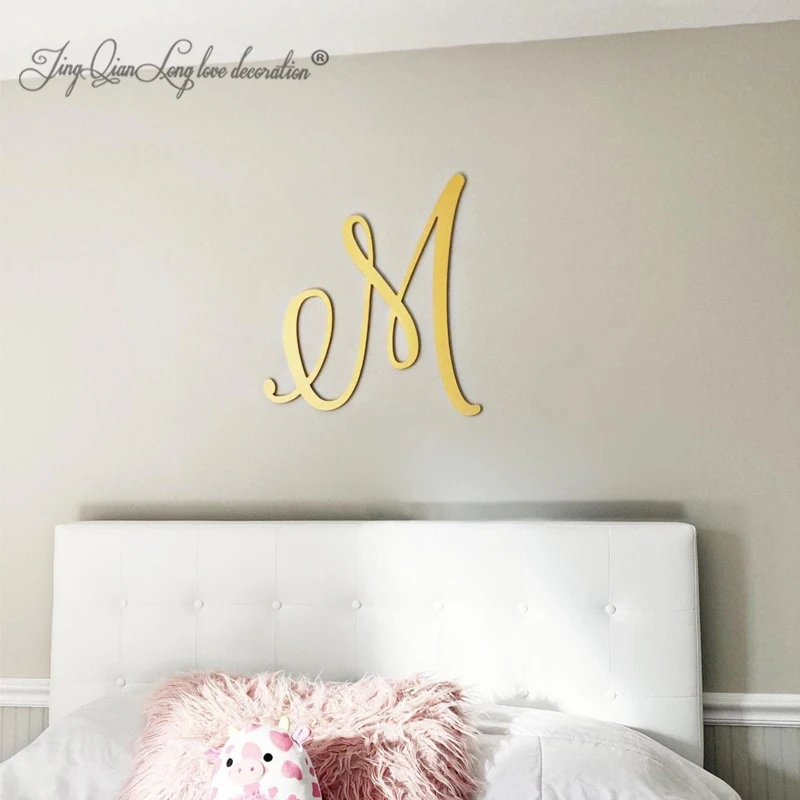 Custom Personalized Wooden Monogram Letter Above Bed Decor - Handcrafted Custom Initial Wall Decor Wedding, Birthday, Housewarmi
