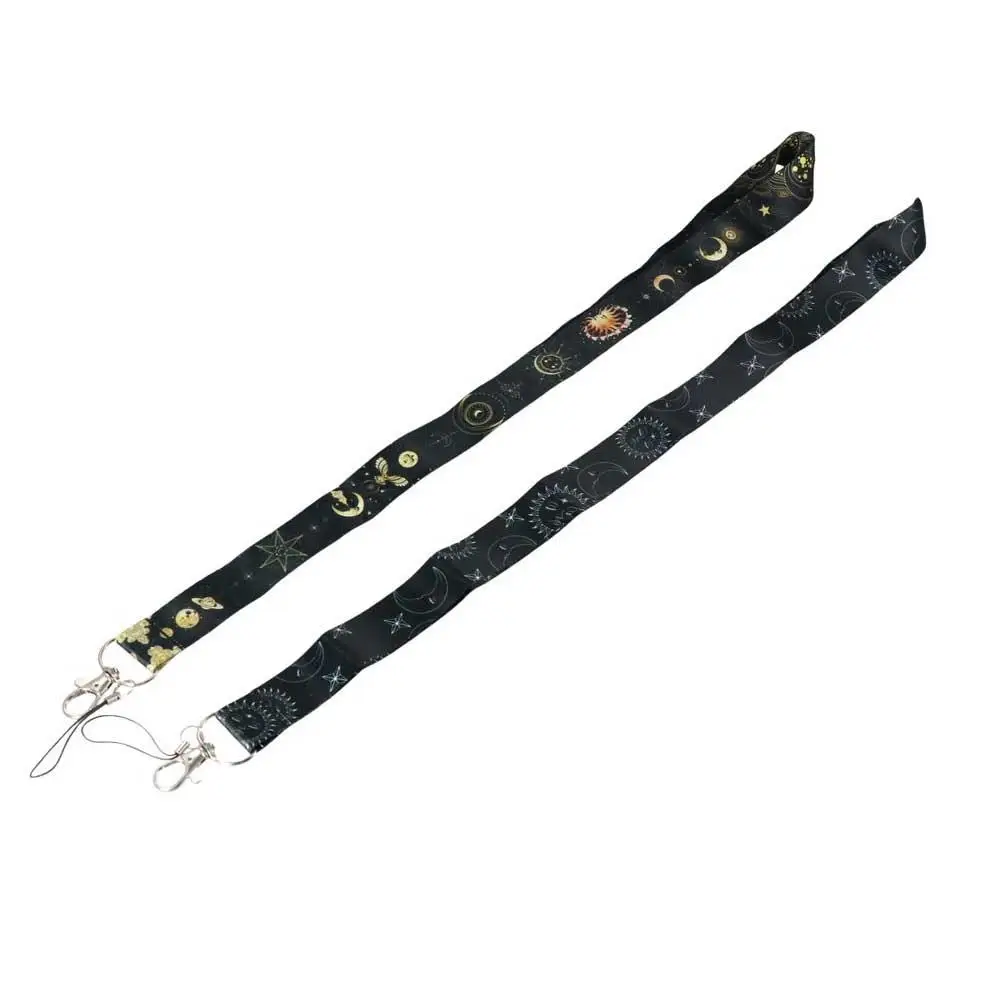 Supply Vintage Phone Lanyard Keyrings Sun and Moon Stars Lanyard Hanging Rope Badge Holder ID Card Holder Phone Neck Strap