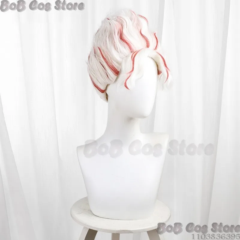 CosplayTurbo Granny Okarun 애니메이션 코스프레 가발 마스크 Dandadan 레드 화이트 하이라이트 헤어 실버 안경 Occult-kun Holloween Party P