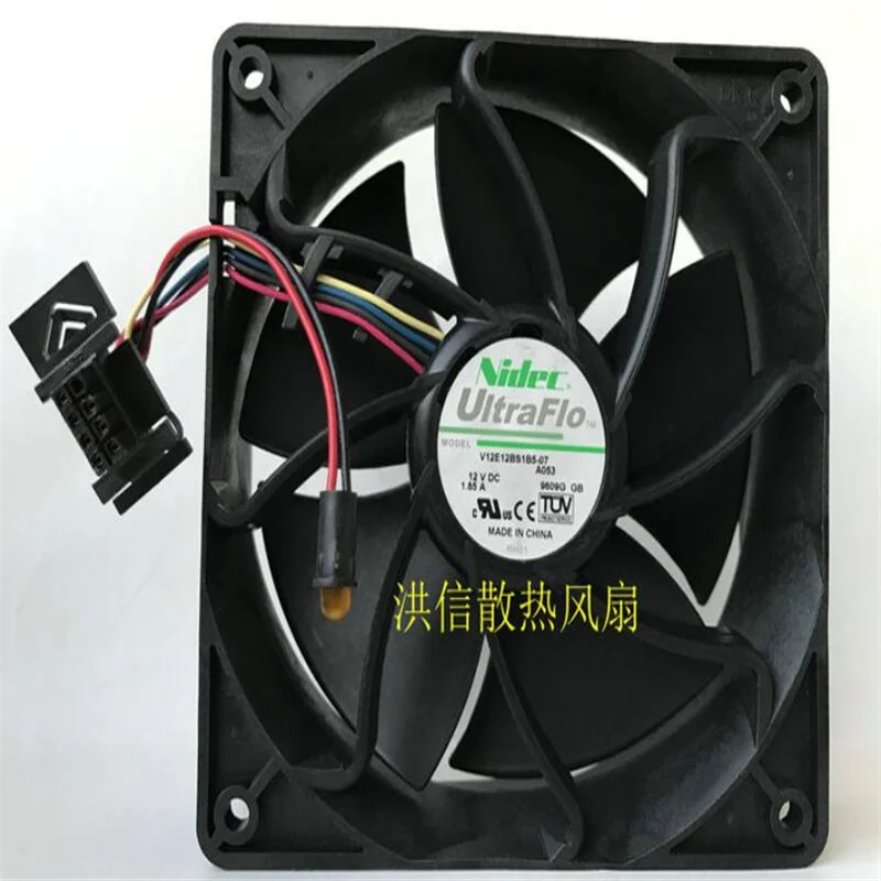 

Original Nidec 12V 1.85A V12E12BS1B5-07 12038 120*120*38mm four wire with temperature control fan