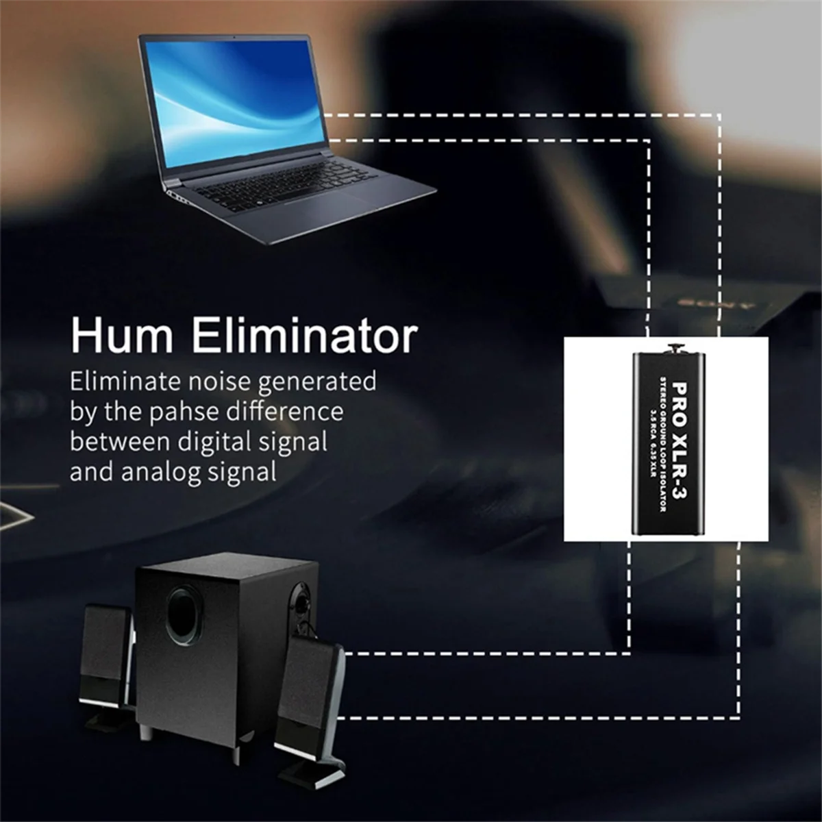 PRO XLR-3 المهنية ستيريو الأرض حلقة المعزل 3.5 RCA 6.35 XLR الصوت مرشح الضوضاء الضوضاء القامع المعزل للكمبيوتر A002