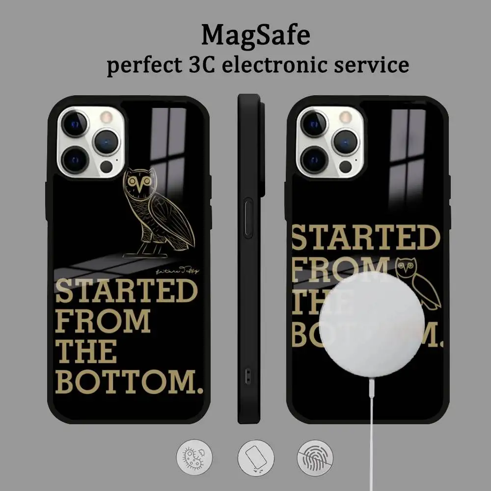 

OVO Drake Rapper Phone Case For IPhone 16 15 14 13 12 11 Pro Max Plus Mini Magsafe Mirror Wireless Magnetic Cover