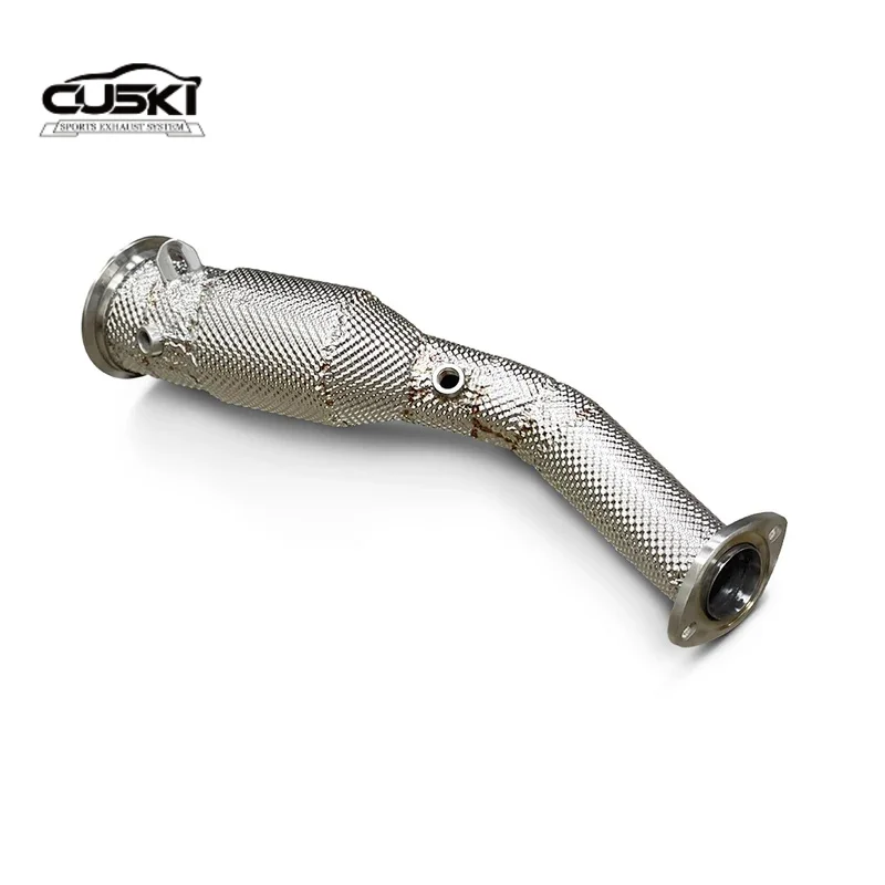 High Flow Automotive Exhaust Modification Parts--Exhaust Direct downpipe with Heat Shield Fit Lexus RC200T RC300 2015-2019 2.0T