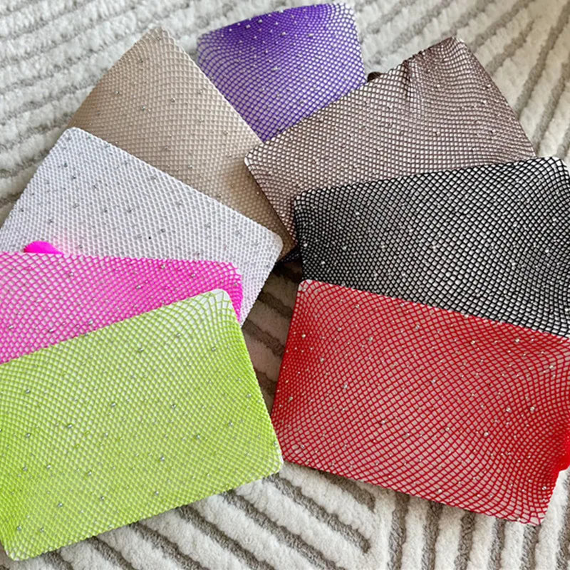 Women's Sparkling Diamond Pantyhose Multicolored Nylon Fishnet Thigh Bling Tights Hollow Out Leggings Lingerie for Girls Gift