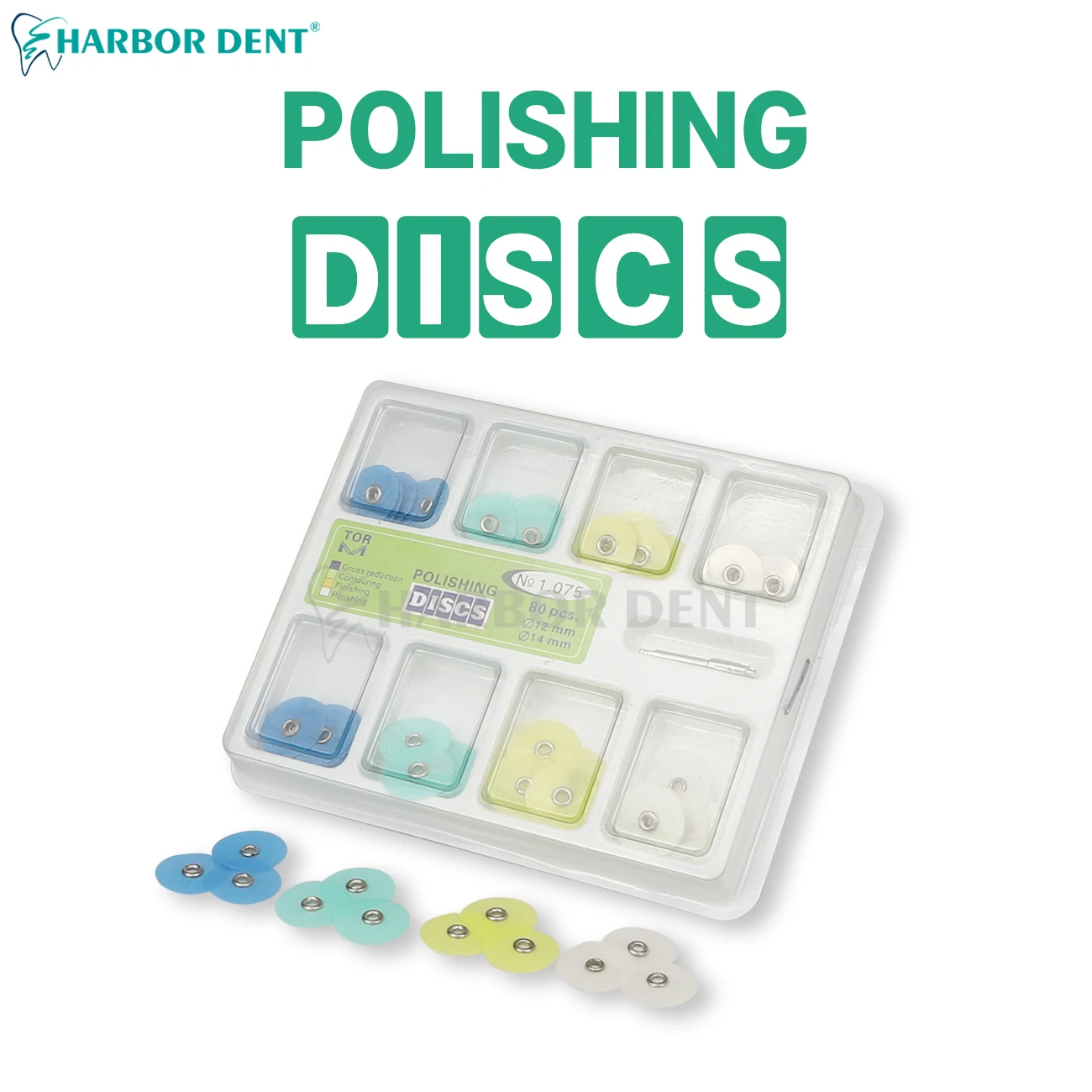 Dental Polishing Discs Rough Contoured Spindle Strip Set 80 Discs+1 Spindle Tooth Whitening Dentistry Materials