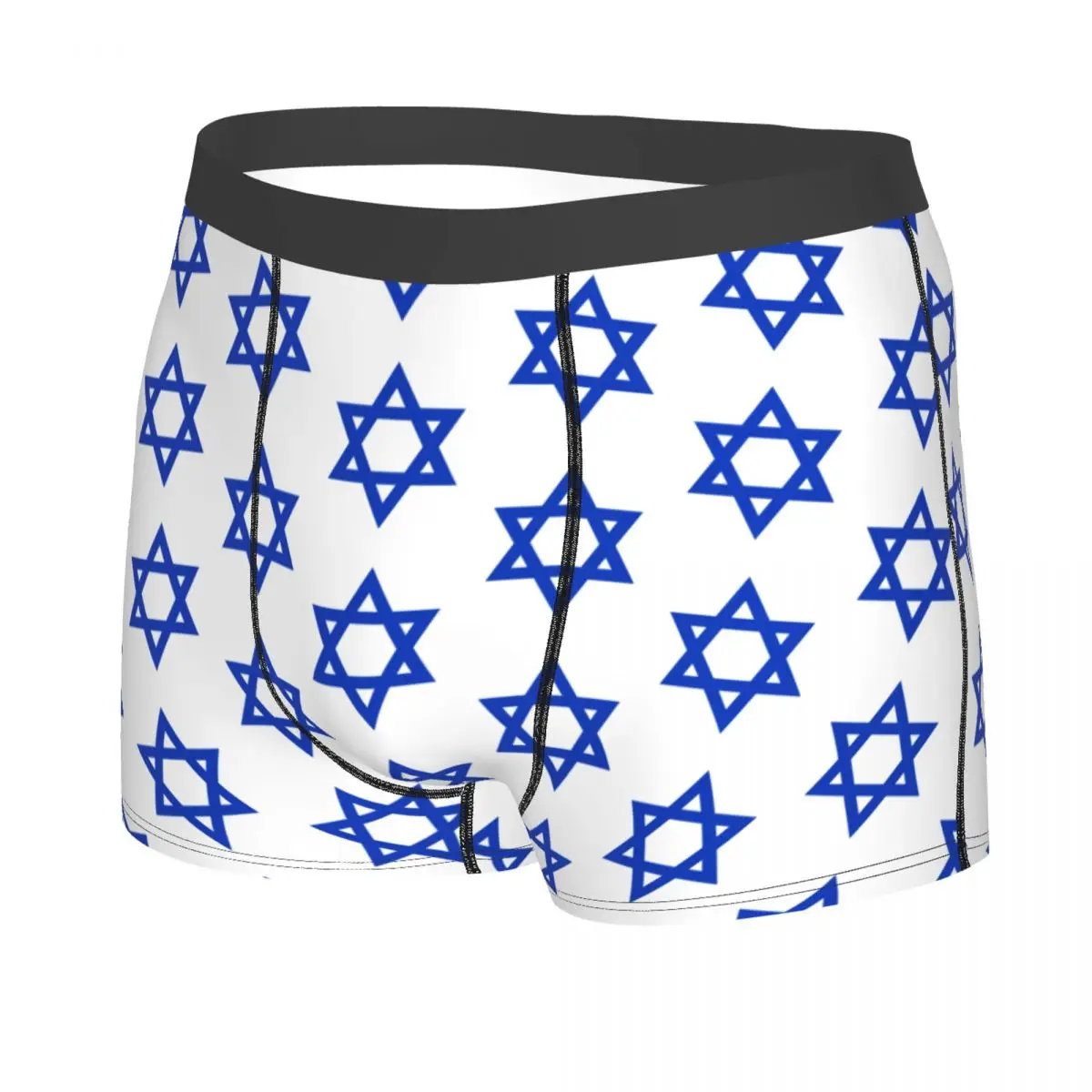 Fashion Star Of David Israel Flag Boxers Shorts Panties Men\'s Underpants Stretch Israeli Pride Briefs Underwear