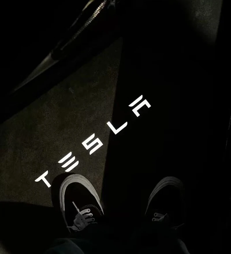 2 قطعة LED سيارة ترحيب أضواء الباب شعار ملحق ل تسلا SpaceX نموذج 3 هايلاند 2023 نموذج S نموذج X نموذج Y-Eur Roa #6