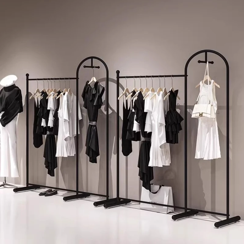 

Firm New Clothing store special display rack Floor-to-ceiling clothes display rack display rack black