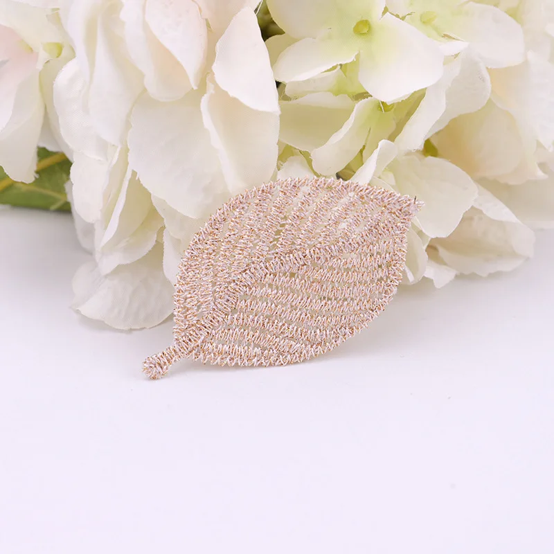 30PCS Mini Gold Embroidery Flower Leaf Clothing Hat Shoes Patch Accessories