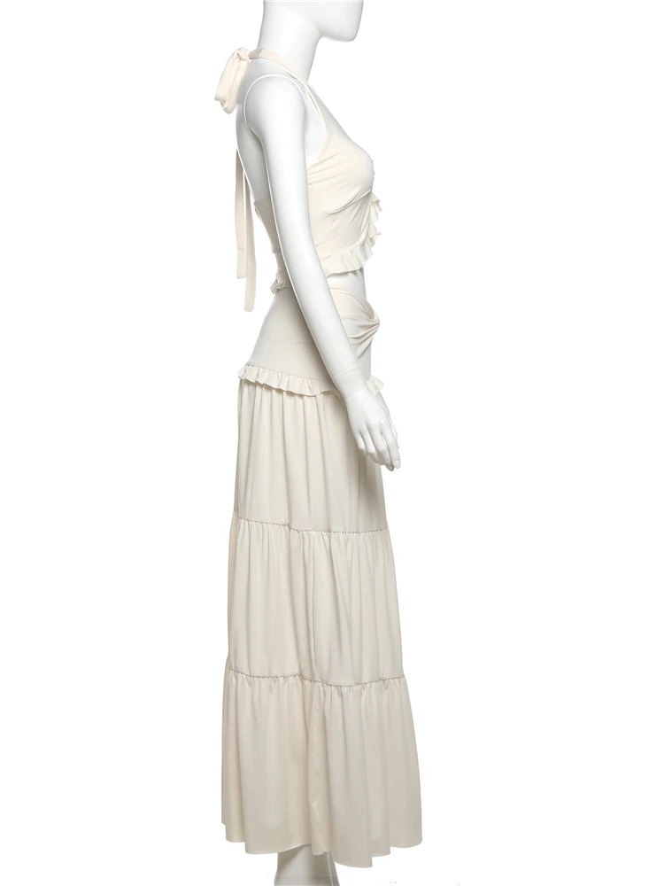 Machedaเซ็กซี่Hollow 2 ชิ้นชุดผู้หญิงผ้าพันคอJacquardเสื้อBackless + ผอมพีชสะโพกกางเกงขาสั้นMidnight Club Partyชุด