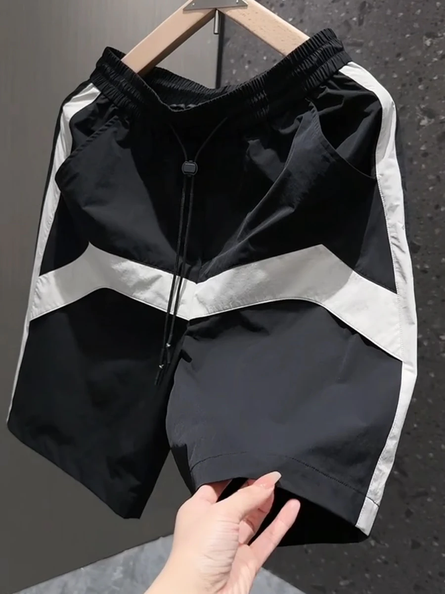 

2025 Summer New Men's Faion Color Blo Elastic Waist Dstring orts Five Parts Pants ort Pants Trendy Casual orts