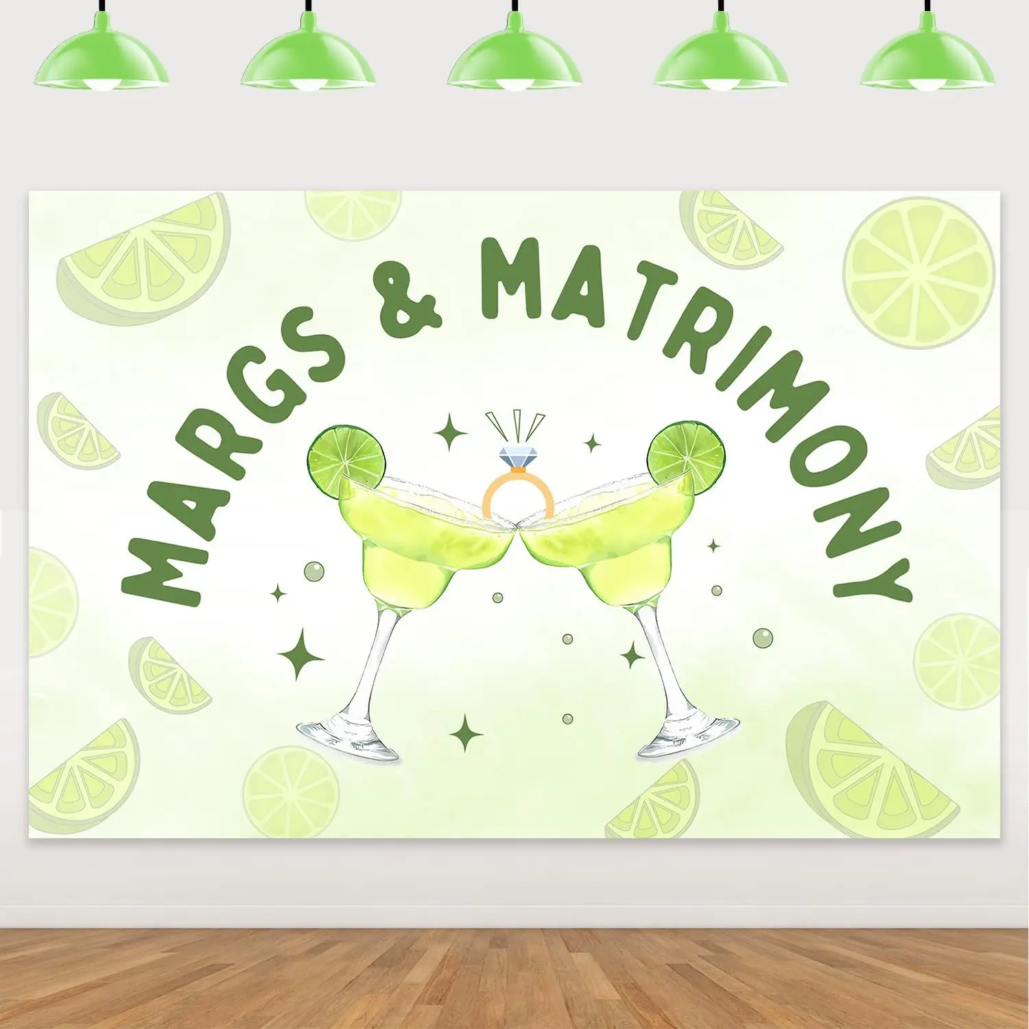 Cheereveal 5x3ft Margs and Matrimony Bachelorette Decor Margarita Lemon Backdrop Banner Carnival Fiesta Bridal Shower Supplies