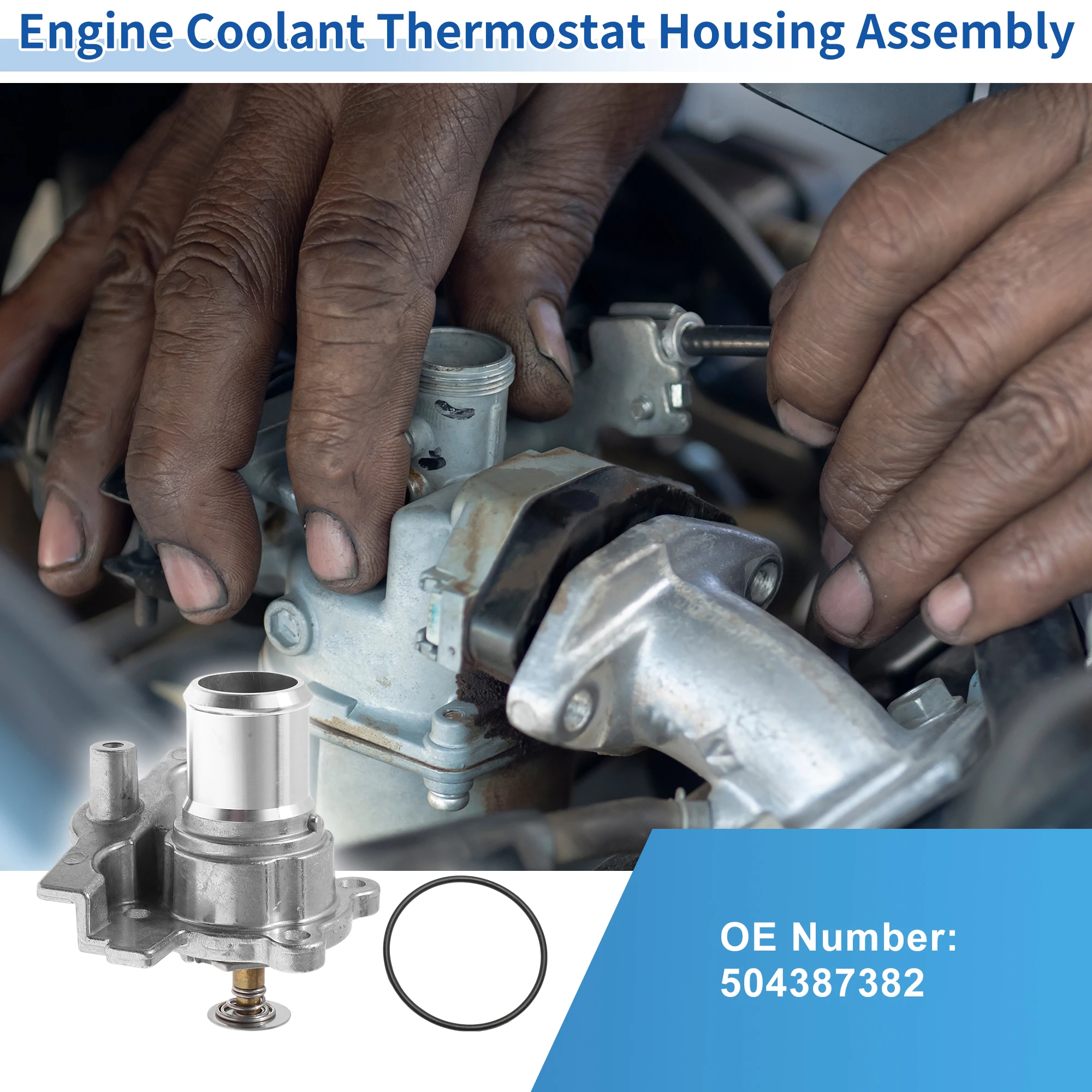 

UXCELL Engine Coolant Thermostat Housing Assembly No.504387382 for Fiat Ducato 20-22