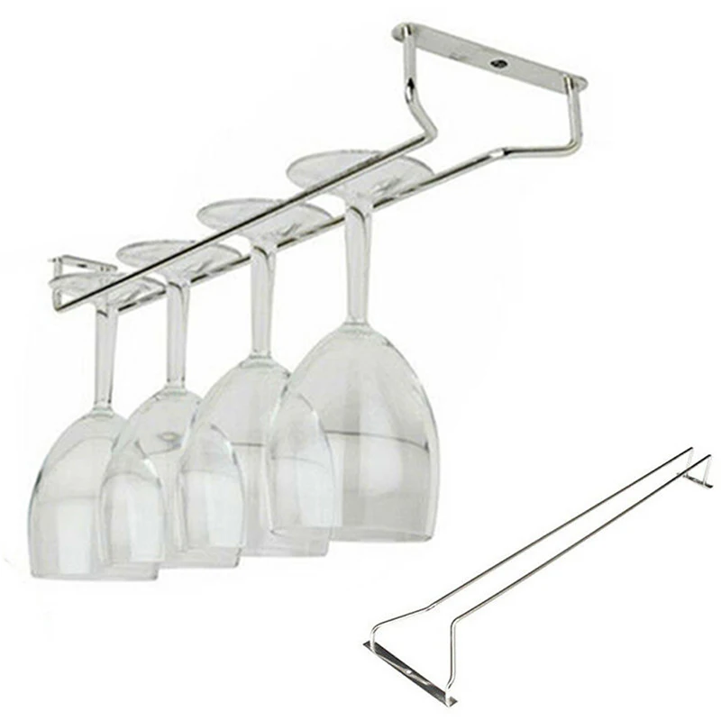 Upside Down Wine Glasses Rack Champagne Cup Holder Stainless Steel Hanging Bar Hanger Shelf For Home Kitchen Bar