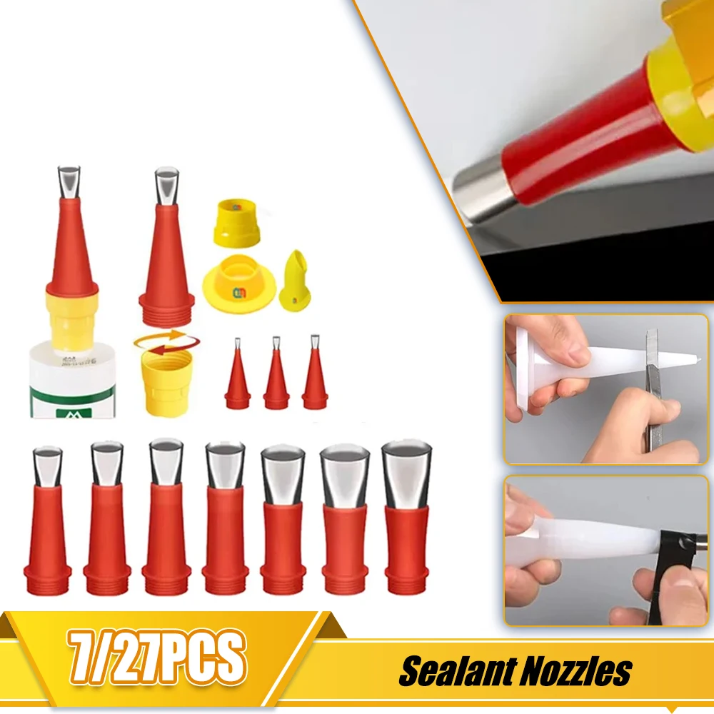 Caulk Nozzle Applicator With Base Stainless Steel Caulking Finisher Sealant Finishing Bathroom Sink Nozzle Adhesive Pistol