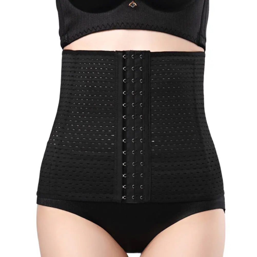 

1pc Women'S Waist Trainer Belt For Posture Support Core Muscle Back Brace Fitness Slimming Body Shape Wear Black