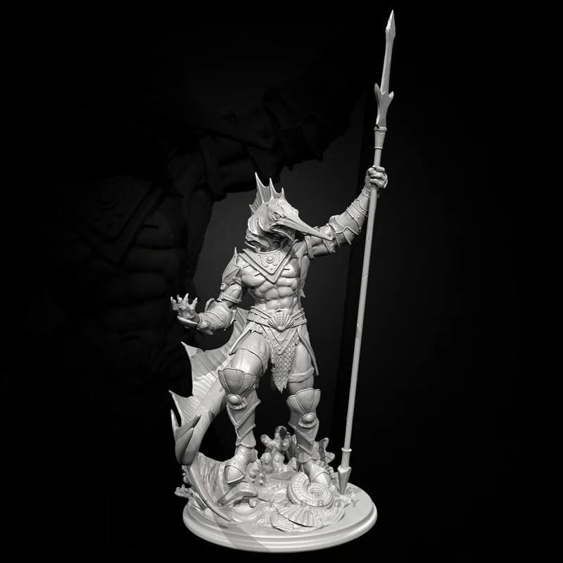 38 مللي متر 50 مللي متر 75 مللي متر الراتنج نموذج الشكل حورية البحر المحارب Gk مايكرو مصغرة ثلاثية الأبعاد مطبوعة الأبيض لعبة مجسمة غير مجمعة وغير مصبوغ عدة