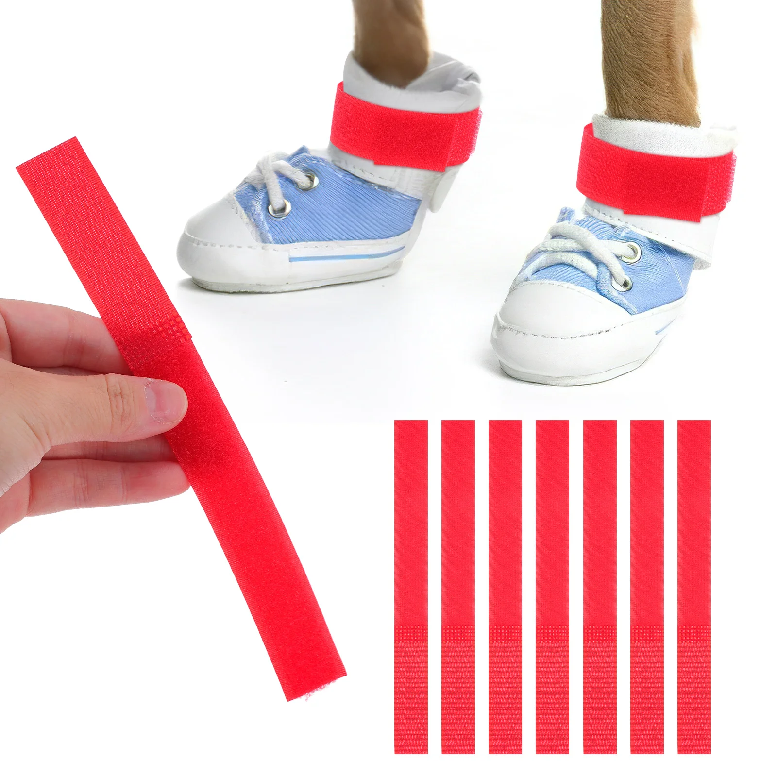 

10 Pcs Rain Boots Socks Patch Dog Paw Protector Straps Fasteners Doggie Cover Holders Animal Bands Nylon Canine Bootie