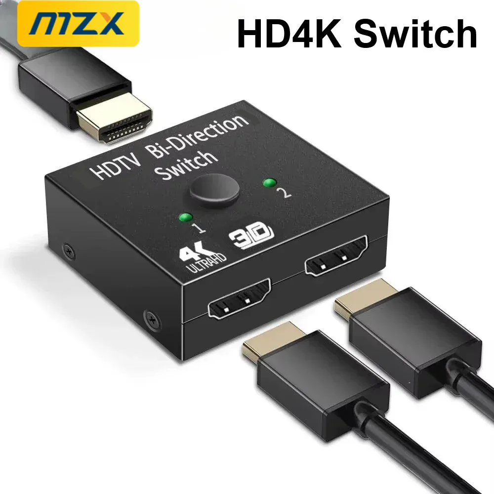 MZX Bi-Direction 1x2 2x1 HDTV Switch 4K HDMI-Compatible Switcher KVM Splitter Adapter Converter Monitor Laptop PC Accessories
