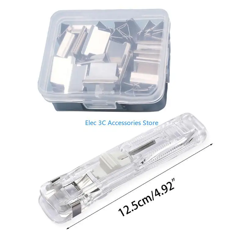 Y51A Paper Clamp Dispenser Reusable Refillable Clamp Dispenser 40 Sheets Capacity