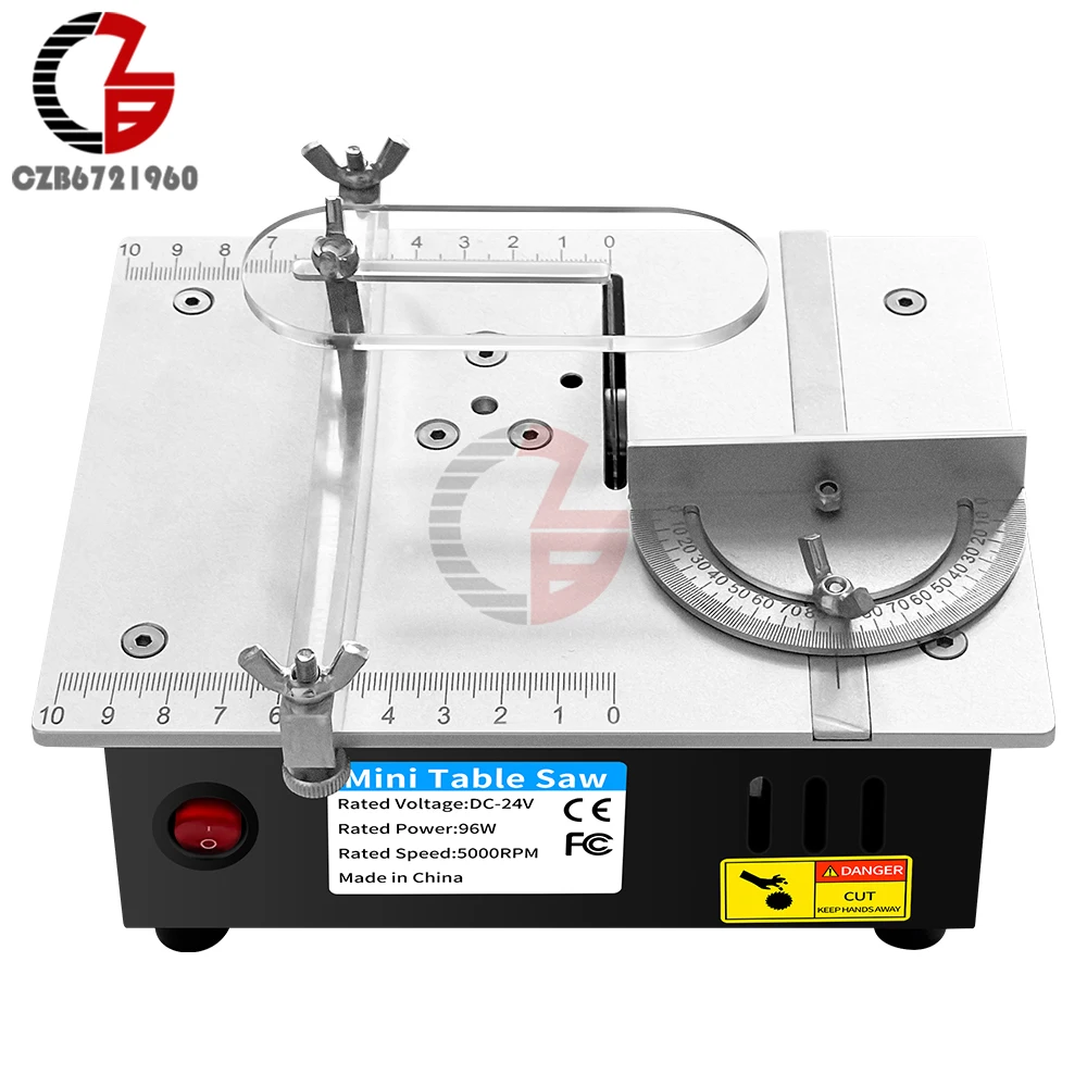 DC 24V 4A Mini Table Saw Portable Precision Portable Table Saws for Crafts for Wood Metal Plastic Cutting Tools 5000RPM/Minute
