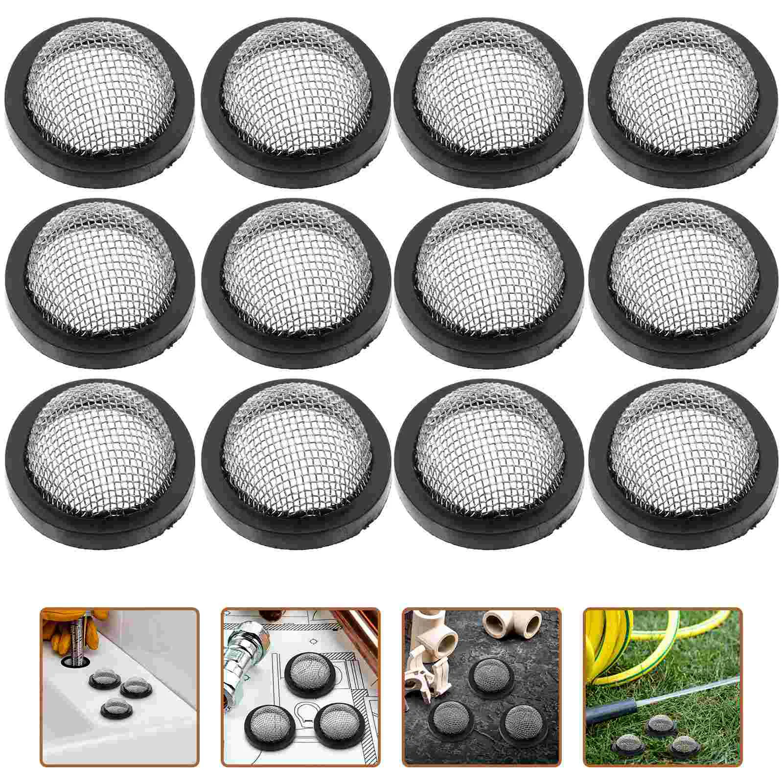 30 Pcs Washers Hose Filter Gasket Garden Connector Washing Machine Water Black Shower Head