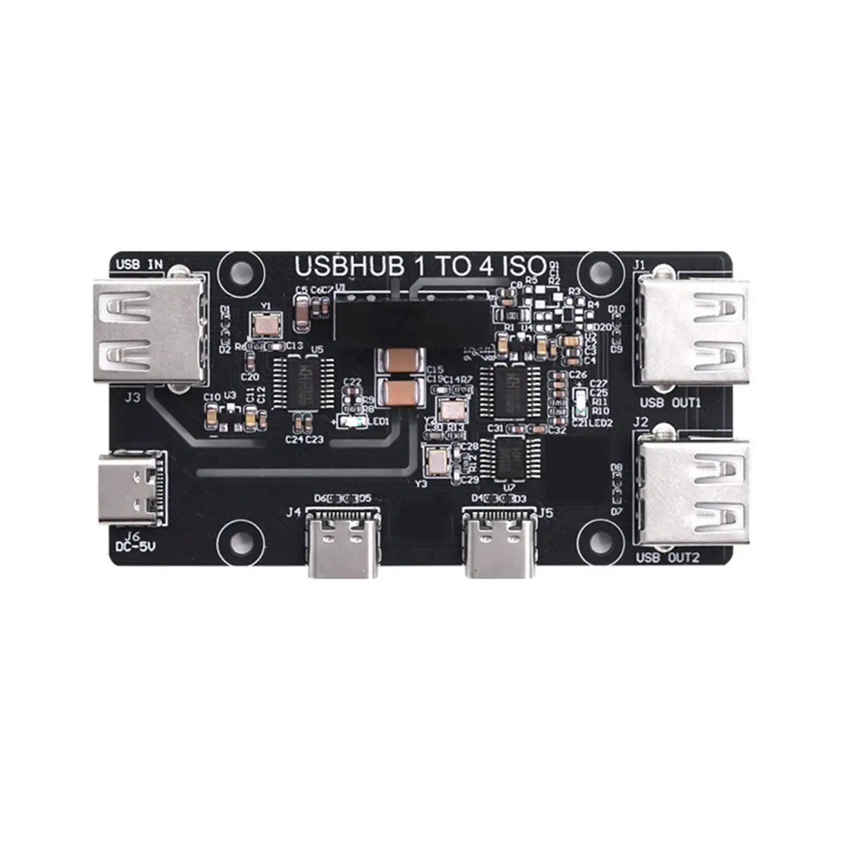forfor USB HUB USB2.0 4-Port USB Expansion Board Module 1-to-4 Port Isolator High-Speed 480Mbps Plug and Play