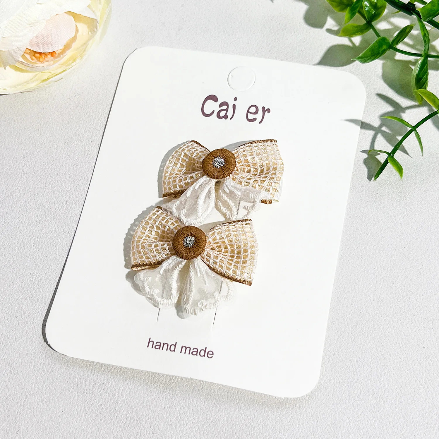 

Tulle Lace Bow Hair Clips for Girls Sweet Embroidered Flower Kids Hair Accessories Cute Daily Party Non Slip