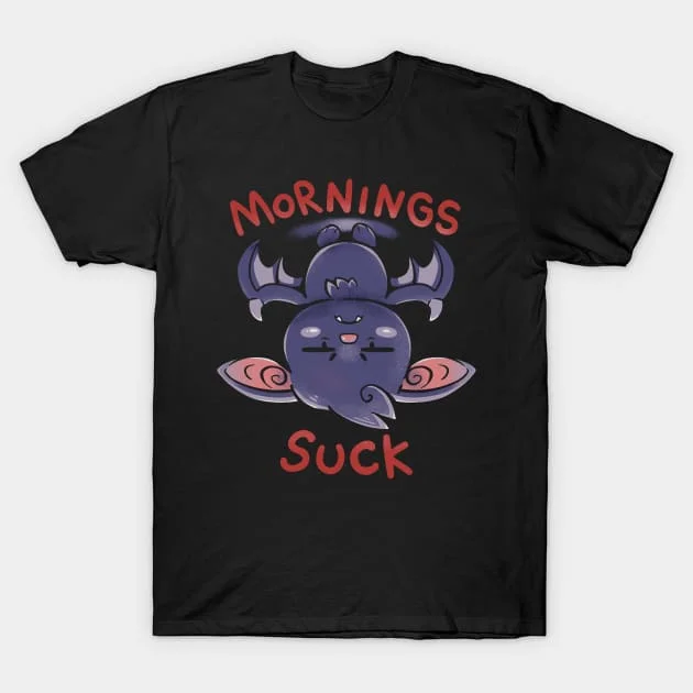 Mornings Suck Bat T-Shirt Men Women Clothes Oversized Cotton Tees New Fashion Top Tees