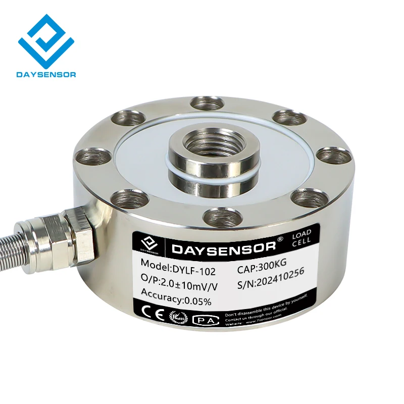 DYLF-102 Daysensor Alloy Steel Compression Round Load Cell 50kg 80kg 500kg 1t 3t 5t 50t 100t 500t