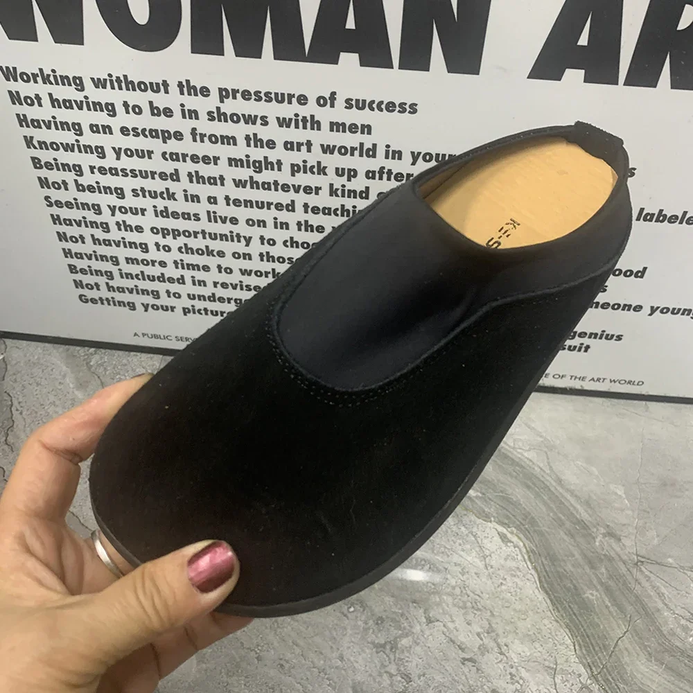 Careaymade-Genuine leather Fashion Women Slippers Mullers Plus Size Summer Casual Women Shoes Antislip Flat Sandals Half Slipper