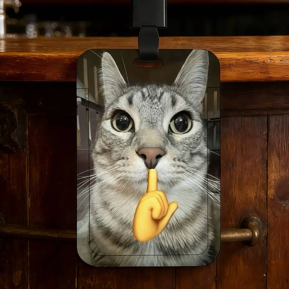 

Милый мультяшный забавный бейдж с изображением кота-мема, держатель для ID-карты, бейдж сотрудника и чехол для рабочего пропуска.