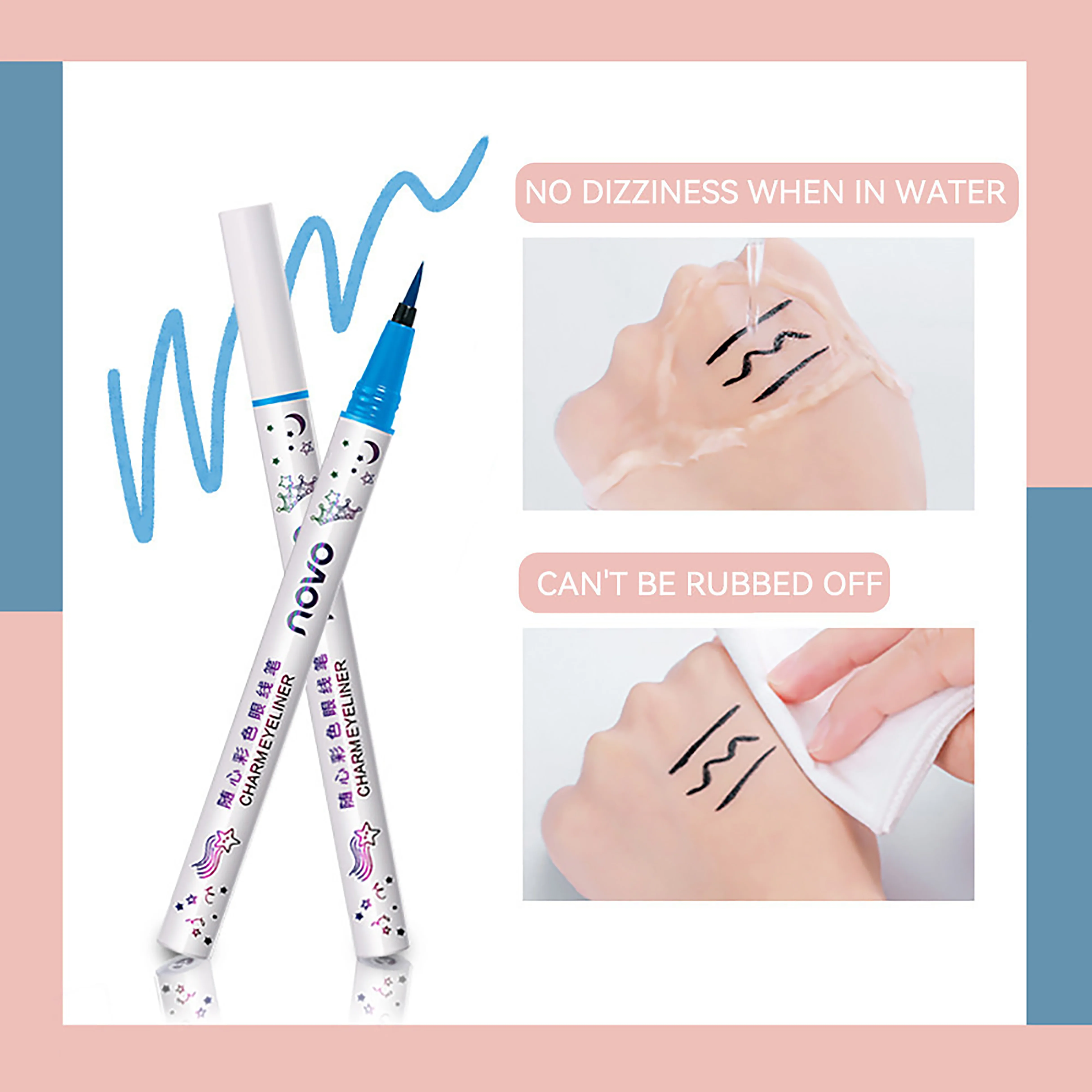 超極細チップの防水・耐汗性カラーアイライナーペンシル 長持ちで自然な仕上がり 汚れにくい